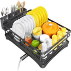 AquaDry Dish Rack Rustproof Drainboard Kitchen Counter Utensil Holder Organizer