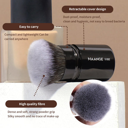 Velora Beauty Retractable Kabuki Brush Foundation Blush Powder Contour Portable Makeup Tool