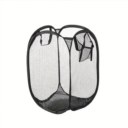 FoldNest Pop-Up Laundry Basket Mesh Foldable Clothes Storage Large Capacity Hamper