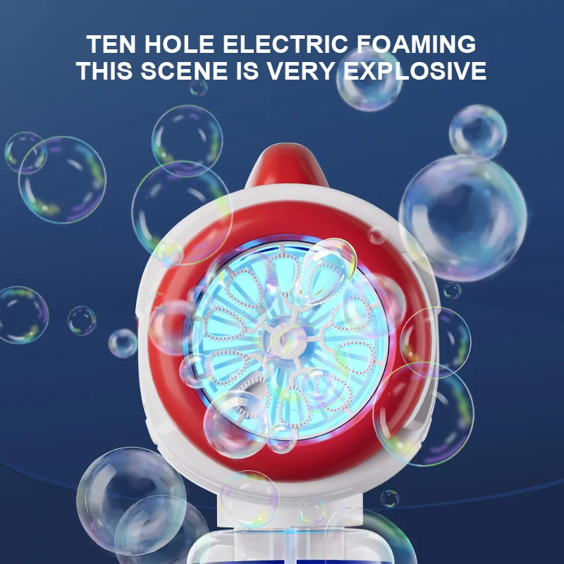 Astronaut Electric Bubble Gun: Kids' Toy Bubble Machine with Light, Automatic Soap Blower for Summer Outdoor Party Games - Children's Gift