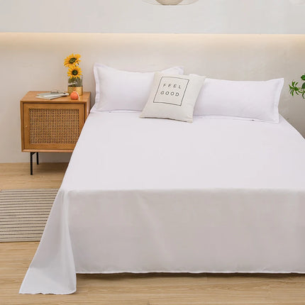 Okeywow solid color single and double bed sheet set, machine washable dormitory bedding linen, pillowcase not included