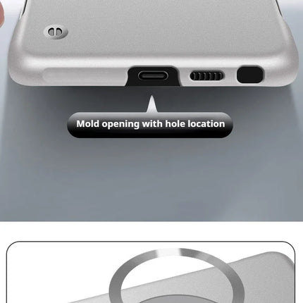 Samsung Ultra Thin Magnetic PC Shockproof Cooling Cover for S22/S23/S24/S25 Ultra Plus by OKEYWOW, showing sleek design and magnetic edges.