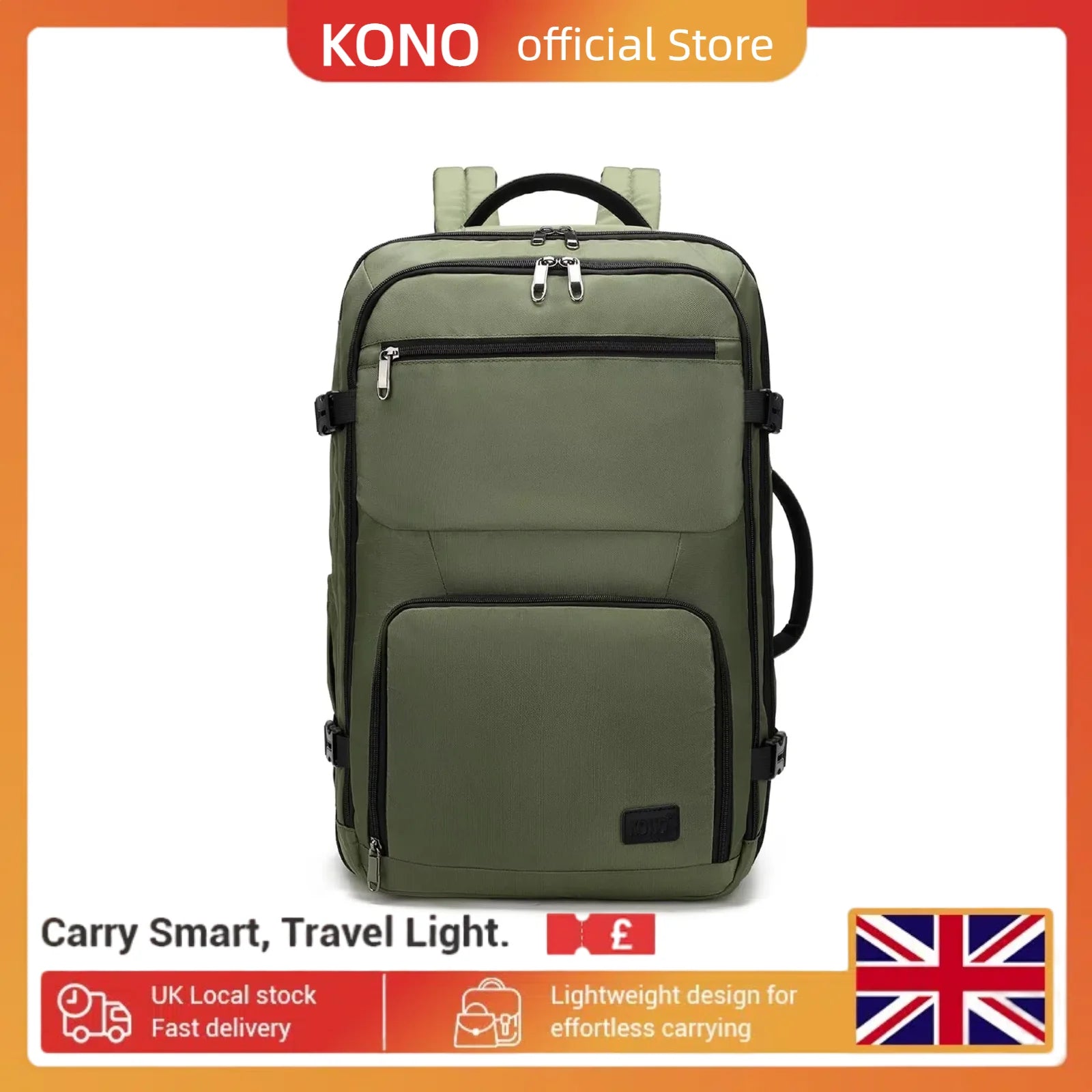 Kono Cabin Bag 55x35x20cm Carry-ons Luggage Travel Backpack Flight Shoulder Bag 38L Hand Luggage