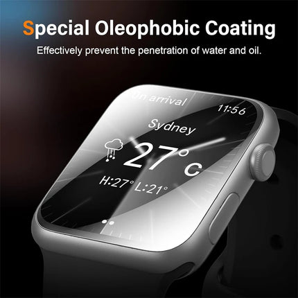 OKEYWOW Apple Watch 5-Pack Hydrogel Screen Protectors for Series 10-5 SE Ultra, 38mm to 49mm display sizes, showing screen coverage