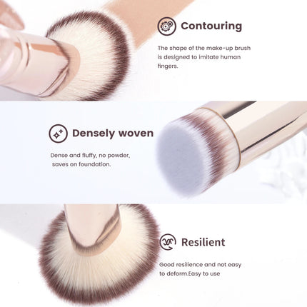 Velora Beauty 2pcs Foundation Brush Set Liquid Cream Powder Contour Blending Concealer Tool