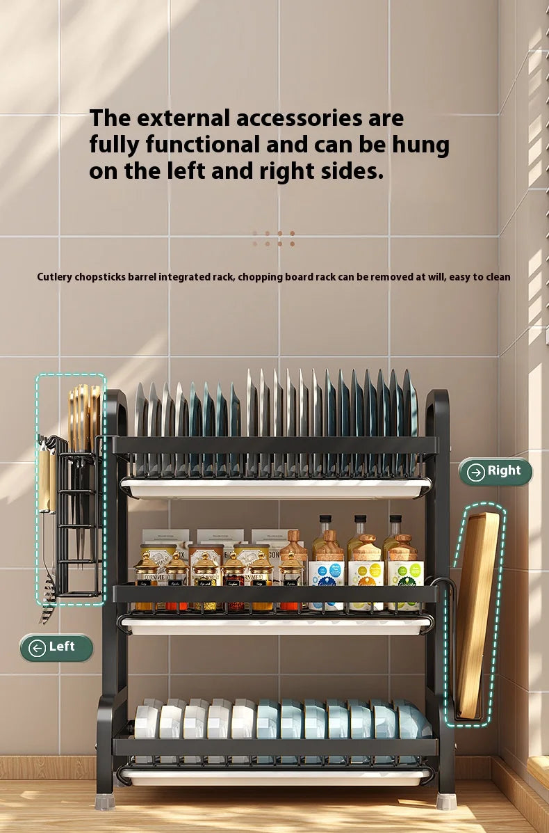 Kitchen storage rack, bowl and dish storage rack, drain rack, household multifunctional bowl and chopstick rack storage box