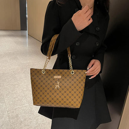 Women Autumn Winter Shoulder Bag Large Capacity Tote Handbag Presbyopic Style