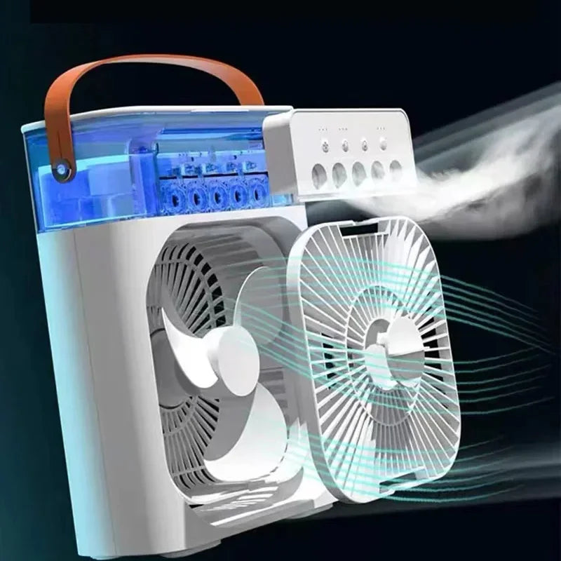 Portable 3-in-1 Air Conditioner: Household Small Air Cooler with LED Night Lights, Humidifier, and Air Adjustment