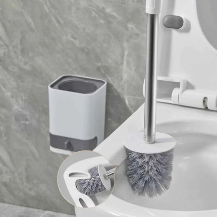 CleanEase Wall-Mounted Toilet Brush with Drainable Holder