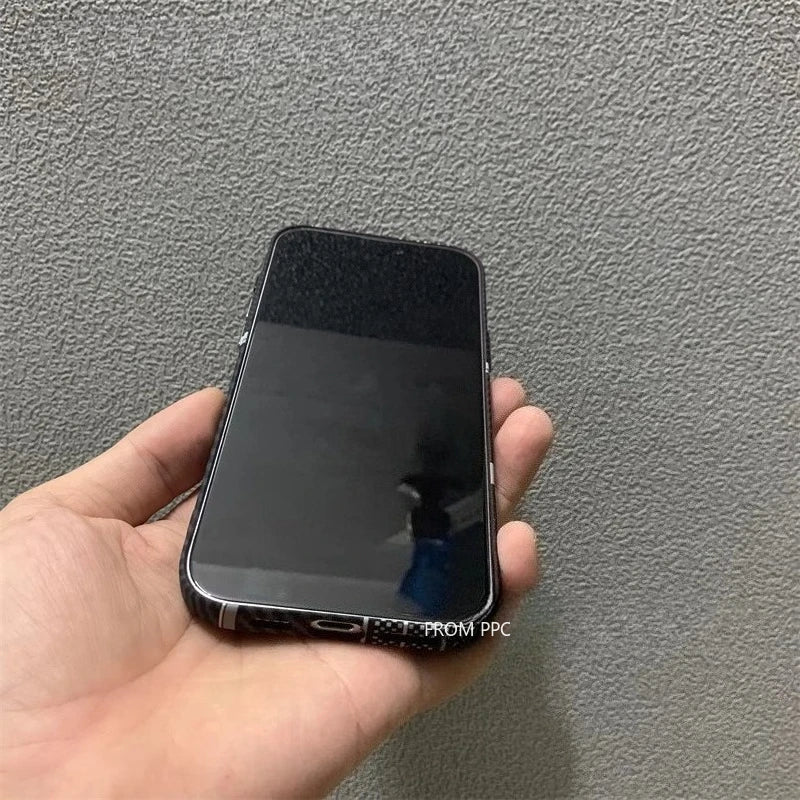 Geometric Triangle Armor Magnetic Case for iPhone 15 16 17 Pro Max Both Shades Carbon Matte Cover Camera Frame Shockproof Shell