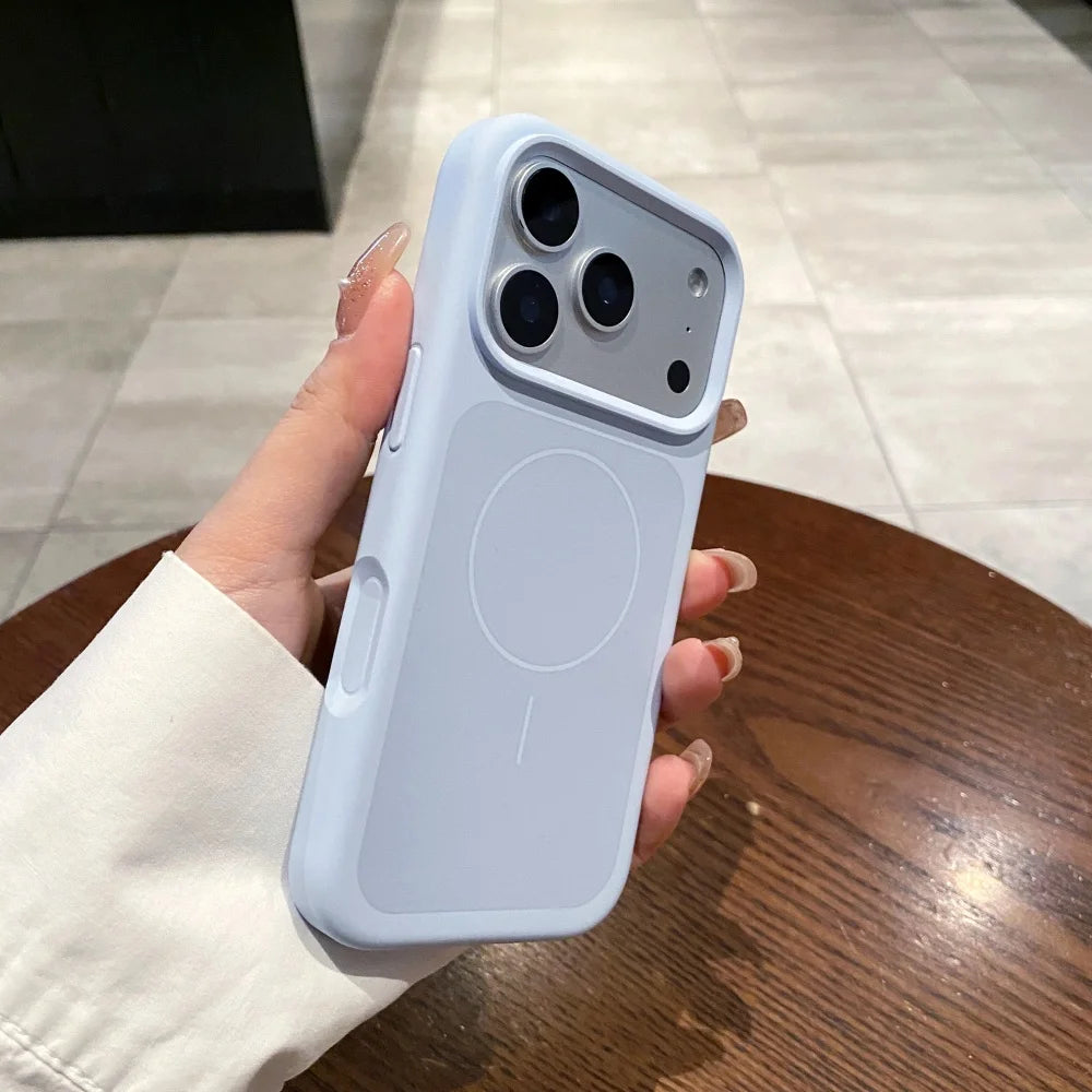 Original Pure Color Liquid Silicone MagSafe Case for iPhone 17/17 Pro/17 Pro Max – Large Window, Skin-Feel, Shockproof Cover