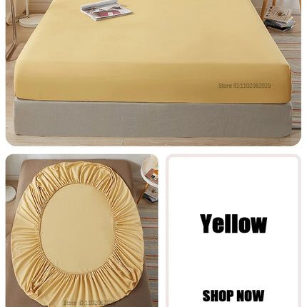 OKEYWOW cotton fitted sheet with elastic for non-slip mattress cover, fits 90x200cm to 160x200cm single to king beds