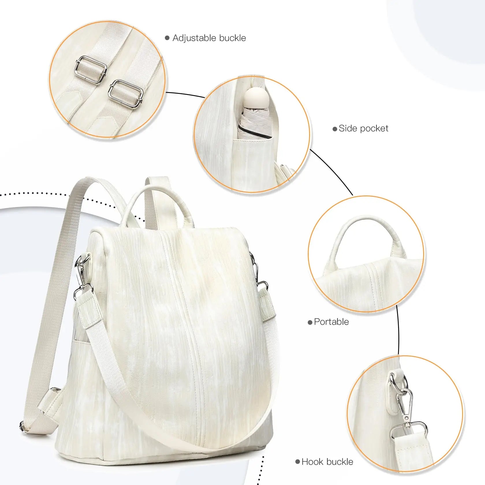 Miss Lulu Small Backpack Womens Anti Theft Nylon Rucksack Bag for Women Travel