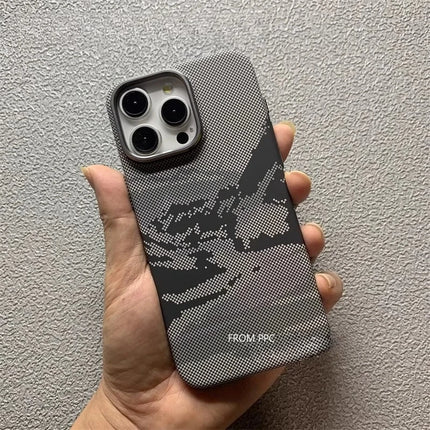 PeakCarbon MagSafe Case for iPhone 17/16/15 Pro Max Mountain Relief Hard PC Lens Frame Cover