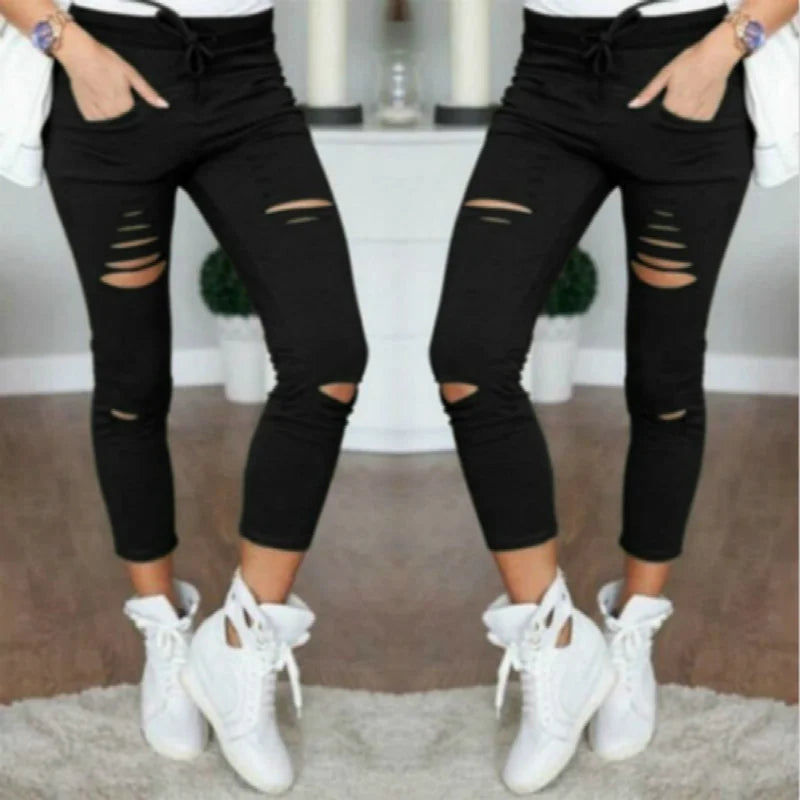 New Ripped Jeans for Women Women Big Size Ripped Trousers Stretch Pencil Pants Leggings Women Jeans Woman Jeans