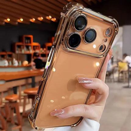 Luxury Plated Transparent Case for iPhone Shockproof Clear Back Cover