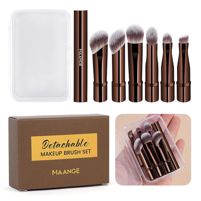 Velora Beauty Dual End Makeup Brush Set Travel Contour Concealer Eyeshadow Tool with Box