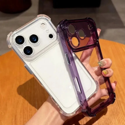 Airbag Armor Shockproof Case for iPhone 17/16/15/14/13/12/11 Pro Max Transparent Hard Cover