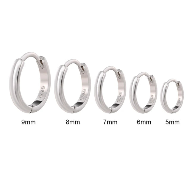 LunaHoop 925 Sterling Silver Round Hoop Earrings
