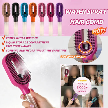 HydraComb 2-in-1 Spray Massage Hair Comb with Scalp Massager