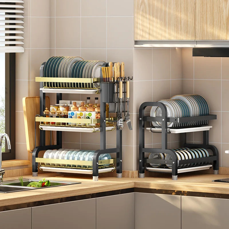 Kitchen storage rack, bowl and dish storage rack, drain rack, household multifunctional bowl and chopstick rack storage box