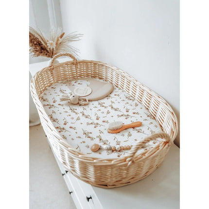 Soft muslin cotton baby fitted sheet in solid color, breathable crib bed sheet for newborns by OKEYWOW, shown on a crib mattress.