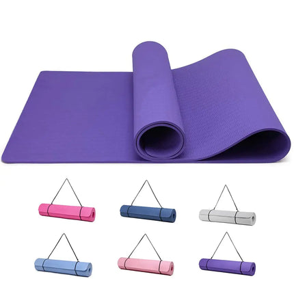 GoodNite Non Slip TPE Yoga Mat 183x61cm for Yoga Pilates Fitness with Strap