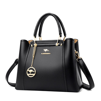 Women Leather Crossbody Bag 3-Layer Large Capacity Shoulder Tote Designer Messenger Bag