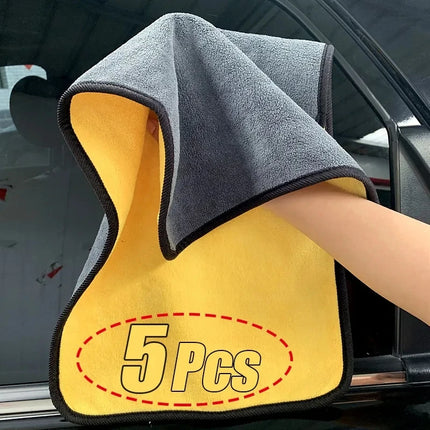 AutoClean Microfiber Towel Set 1/3/5pcs Car Detailing Drying Cloth Soft Absorbent