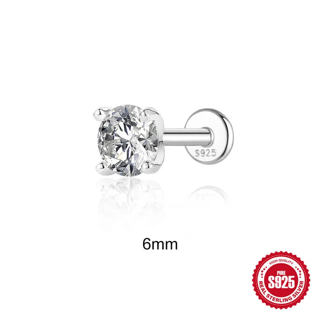 LunaSpark Round Moissanite Stud Earrings for Women