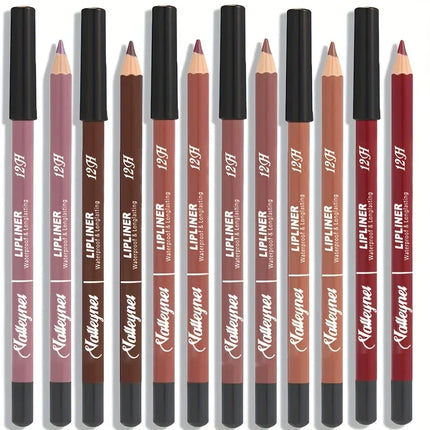 Velora Beauty 6pcs Velvet Matte Lip Liner Set Long Lasting Berry Brown Pink Shades