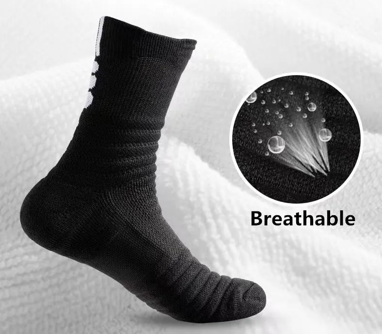 3 pairs/Lot Compression Stockings: Breathable socks perfect for basketball, sports, and cycling. Moisture-wicking with high elastic tube design for comfort and performance.