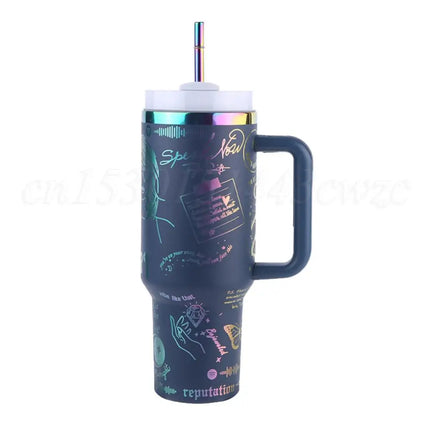 ThermoRide 40oz Stainless Steel Car Mug Vacuum Insulated Travel Tumbler with Straw