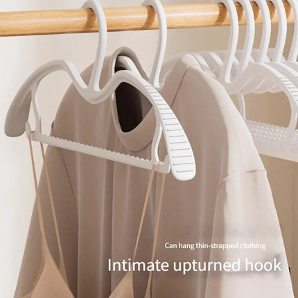 Set of OKEYWOW wide shoulder non-slip clothes hangers in various pack sizes, designed for space-saving closet organization.