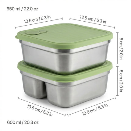 FreshSeal Stackable Stainless Steel Food Storage Container