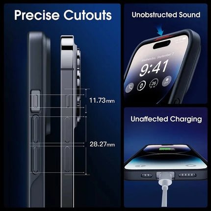 OKEYWOW iPhone MagSafe matte shockproof case with wireless charging for iPhone 15, 14, 13, 12, 11 Pro Max and Plus models