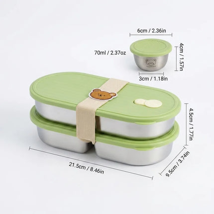 FreshSeal Stainless Steel Bento Lunch Box with Sauce Container