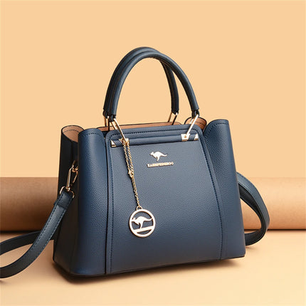 Women Leather Crossbody Bag 3-Layer Large Capacity Shoulder Tote Designer Messenger Bag