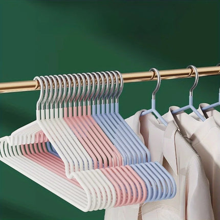 Set of 20/30 metal clothes hangers with anti-slip design, heavy-duty, space-saving closet hangers by OKEYWOW.