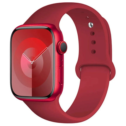 OKEYWOW Apple Watch silicone sport band for Series 9, 3, SE, Ultra, 2; flexible black strap for 40-49mm Apple Watch.