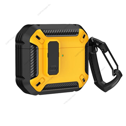 OKEYWOW AirPods 4 security lock case with TPU and PC protective cover and hook for 4th generation Apple AirPods.