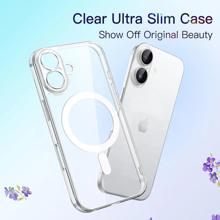 OKEYWOW iPhone 17–11 MagSafe Hybrid Case with camera protection, silicone and hard cover, featuring magnetic design.