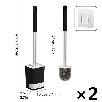 CleanEase Wall-Mounted Toilet Brush with Drainable Holder