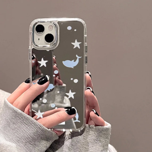Luxury OKEYWOW mirror bowknot iPhone case with shockproof cover for 11, Pro Max, XR, XS, featuring a shiny bowknot design.
