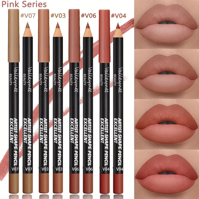 Velora Beauty 4pcs Matte Lip Liner Set Waterproof Long Lasting Brown Purple Pink Series