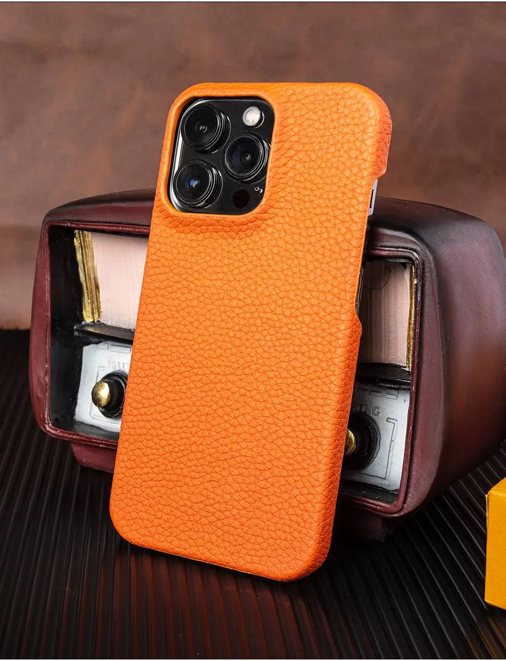 Luxury Genuine Leather Business Phone Case for iPhone 11/12/13/14/15 Pro Max.