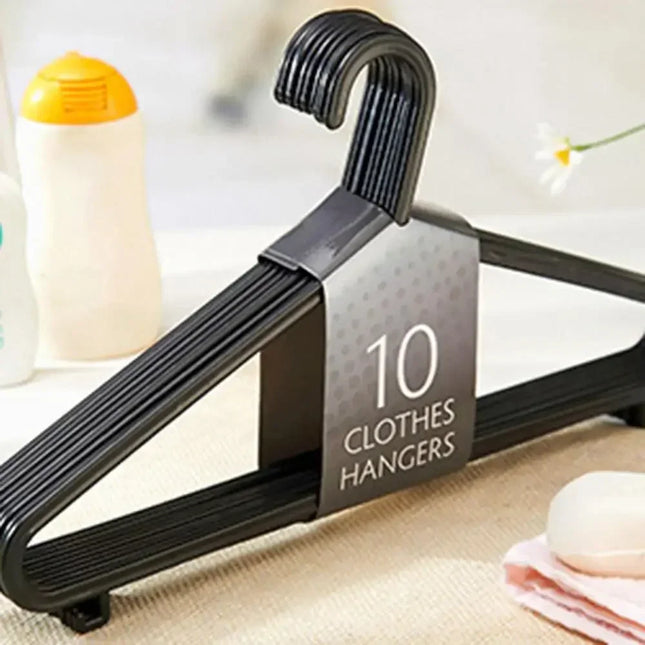 HomeNest 10pcs Plastic Clothes Hanger Non Slip Portable Closet Space Saver Rack