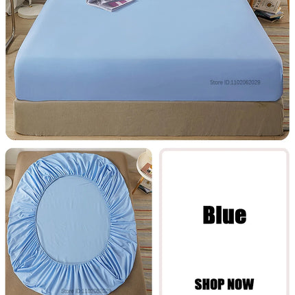 OKEYWOW cotton fitted sheet with elastic for 90x200cm or 160x200cm mattresses, non-slip mattress cover for single to king beds