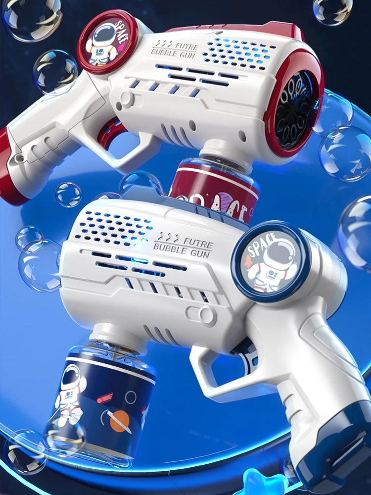 Astronaut Electric Bubble Machine: Automatic Light-Up Bubble Gun for Summer Beach, Bath, and Outdoor Play - Fun Fantasy Toy Gift for Kids