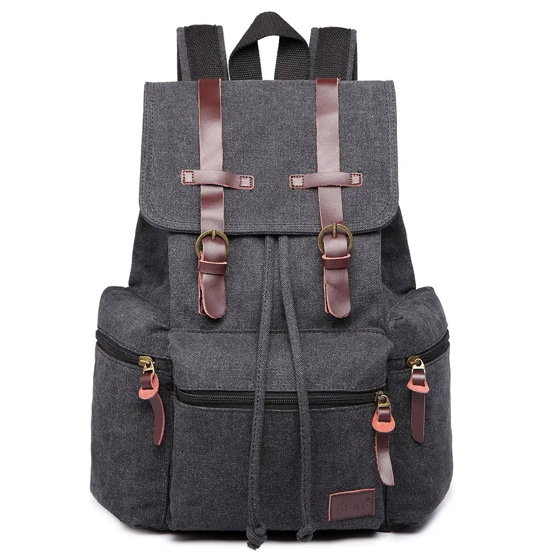 Canvas Backpack Unisex Vintage Rucksack School Bag Casual Daypack for Women/Men Outdoor Travel Hiking Camping